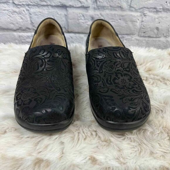 Alegria Keli Clog Womens 40 US 10 Black Embossed Leather Paisley - Picture 8 of 8